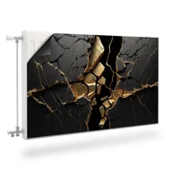 Dekoracje domu - Osłona Magnetyczna Grzejnika Czarny MARMUR Abstrakcja 3D 120cm x 60cm - miniaturka - grafika 1