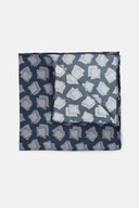 Krawaty i muchy męskie - Poszetka Jedwabna Granatowa Wzór - miniaturka - grafika 1
