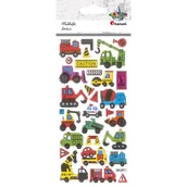 Zabawki kreatywne - Naklejki wypukłe pojazdy budowlane mix 30szt - miniaturka - grafika 1