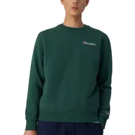 Bluzy sportowe męskie - Bluza Champion Crewneck Sweatshirt 217863-GS568 - zielona - miniaturka - grafika 1