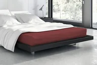 Prześcieradła - Bordowe prześcieradło Frotte z gumką 180x200 na wysoki materac - miniaturka - grafika 1