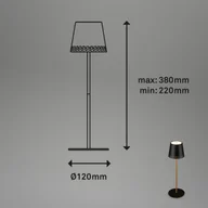 Lampy stojące - Briloner Lampa stołowa LED Kiki z akumulatorem 3000K czarny/złoty - miniaturka - grafika 1