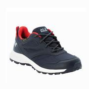 Buty dla dziewczynek - Buty dziecięce Jack Wolfskin WOODLAND TEXAPORE LOW K night blue / red - 31 - miniaturka - grafika 1