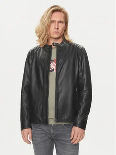 Pepe Jeans Kurtka skórzana Tristan PM402991 Czarny Regular Fit - Kurtki męskie - miniaturka - grafika 1