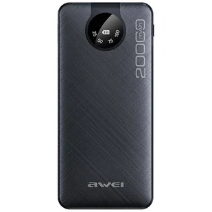 AWEI PowerBank P134K 20000mAh czarny/black wyświetlacz + kable USB/PD/Lightning/MicroUSB - Powerbanki - miniaturka - grafika 7