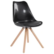 Krzesła - Beliani Krzesło do jadalni z połyskiem czarne DAKOTA 22583 - miniaturka - grafika 1