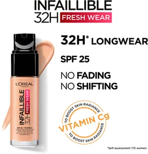 Fresh L'Oréal Paris L'Oréal Paris Infaillible 24H Wear Make-up 330 Hazelnut, wysoka siła krycia, długo utrzymująca się, wodoodporna, oddychająca, 30 ml - Podkłady do twarzy - miniaturka - grafika 5