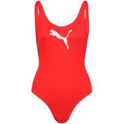 Stroje kąpielowe - Kostium kąpielowy damski Puma Swim Women Swimsuit 1P czerwony-L - miniaturka - grafika 1