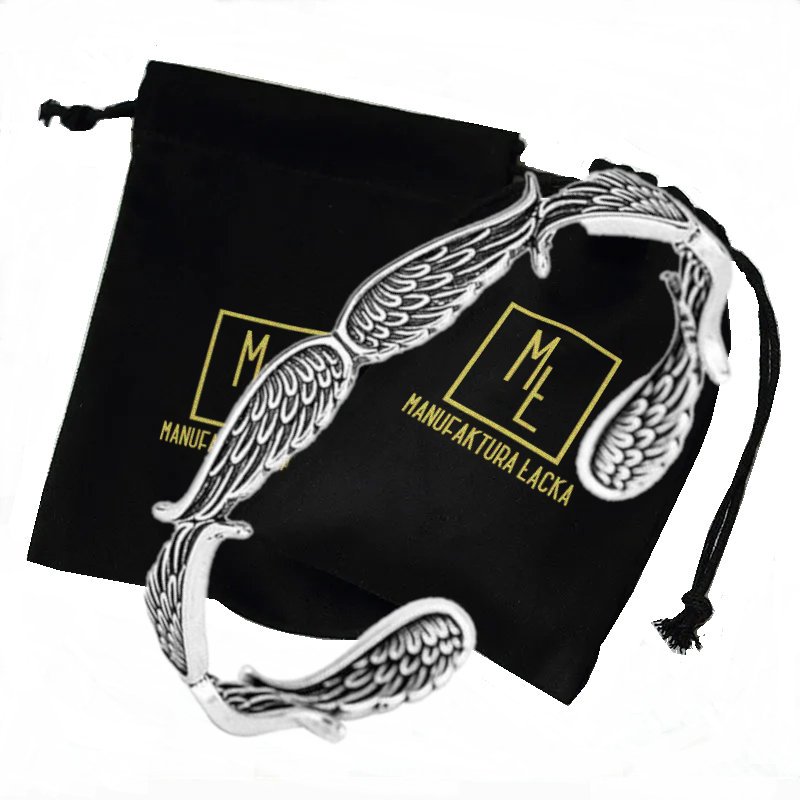 Bransoletka Srebrna Damska Pióro Piórko Skrzydła Anioła Prezent 925 Manufaktura Łącka