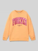 Bluzy dla dziewczynek - Bluza o kroju oversized z nadrukiem z logo - miniaturka - grafika 1