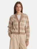 Swetry damskie - Vero Moda Kardigan Gold Art 10332210 Beżowy Regular Fit - miniaturka - grafika 1