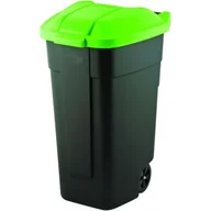 Kosze na śmieci - Curver POLAND Pojemnik gospodarczy z pokrywą 110L Czarno-Zielony (214125) - miniaturka - grafika 1