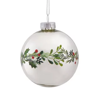 Bombka srebrna dekorowana 8 cm VILLA ITALIA - Bombki - miniaturka - grafika 1