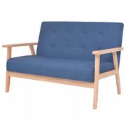 Sofy i kanapy - vidaXL 2-osobowa sofa tapicerowana, niebieska - miniaturka - grafika 1