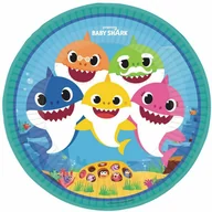 Dekoracje i nakrycia stołu na imprezę - Talerzyki urodzinowe Baby Shark - 23 cm - 8 szt. - miniaturka - grafika 1