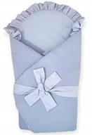 Rożki i beciki - CZAS BOBASA ROŻEK BECIK OTULACZ NIEMOWLĘCY MUŚLINOWY 80x80cm DWUSTRONNY PREMIUM NIEBIESKI - miniaturka - grafika 1