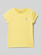 Koszulki dla dziewczynek - T-shirt z wyhaftowanym logo - miniaturka - grafika 1