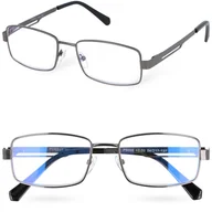 Okulary korekcyjne, oprawki, szkła - Okulary korekcyjne BLUE VISION SILVER +2,00 - miniaturka - grafika 1