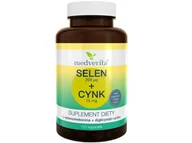 Witaminy i minerały dla sportowców - Medverita Medverita, Selen Organiczny 200 mcg + Cynk Chelatowany 15 mg, 120 kapsułek - miniaturka - grafika 1