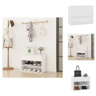 Szafki na buty - vidaXL Ławka na buty biała 60x30x45 cm materiał drewnopochodny - Stojaki i szafki na buty - miniaturka - grafika 1