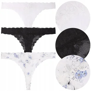 MAJTKI DAMSKIE Stringi z koronką Koronkowe Kobiece MORAJ 3-Pak r. L - Majtki damskie MAJTKI DAMSKIE Stringi z koronką Koronkowe Kobiece MORAJ 3-Pak r. L - Majtki damskie - miniaturka - grafika 1