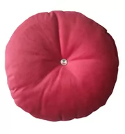 Poduszki dekoracyjne - Poduszka dekoracyjna ozdobna okrągła welur velvet CZERWONA salon 35cm pokój - miniaturka - grafika 1