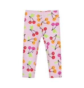 Legginsy dla dziecka do 2 lat, z wiśniami, różowe - Spodenki dla niemowląt - miniaturka - grafika 1