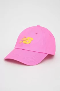 Czapki damskie - New Balance czapka LAH13010VPK kolor różowy z nadrukiem - grafika 1