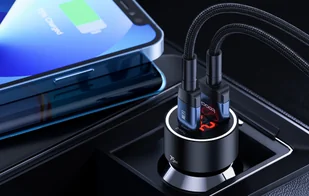 Ładowarka samochodowa Toocki USB + USB-C, 75W (czarna) - Ładowarki samochodowe - miniaturka - grafika 3