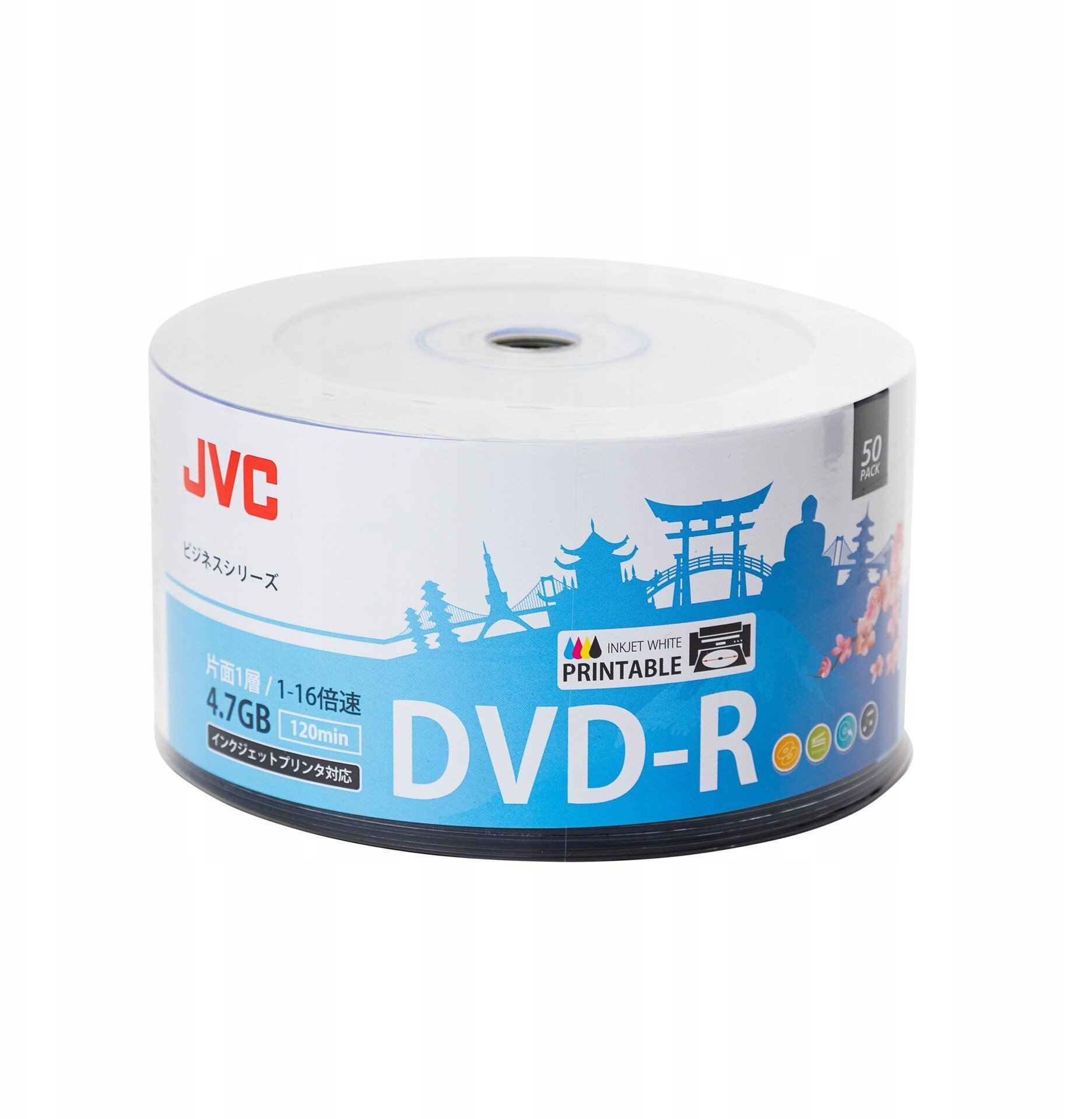 JVC DVD-R 4,7GB 6X INKJET WHITE PRINTABLE SP*50 70771BJCK0001