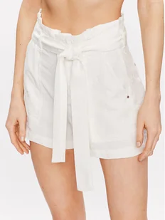 Guess Szorty materiałowe Janna W3GD0L WDP87 Écru Loose Fit - Spodenki damskie - miniaturka - grafika 1