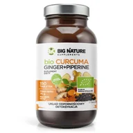 Suplementy naturalne - Big Nature Bio Curcuma Ginger + Piperine, 150 tabletek - miniaturka - grafika 1