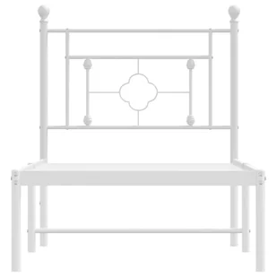 Metalowa rama łóżka z wezgłowiem, biała, 75x190 cm Lumarko! - Łóżka - miniaturka - grafika 6