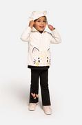 Bluzy dla dziewczynek - Coccodrillo bluza dziecięca kolor beżowy z kapturem gładka - miniaturka - grafika 1