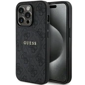 Etui i futerały do telefonów - Etui Guess GUHMP15LG4GFRK Apple iPhone 15 Pro hardcase 4G Collection Leather Metal Logo MagSafe czarny/black - miniaturka - grafika 1