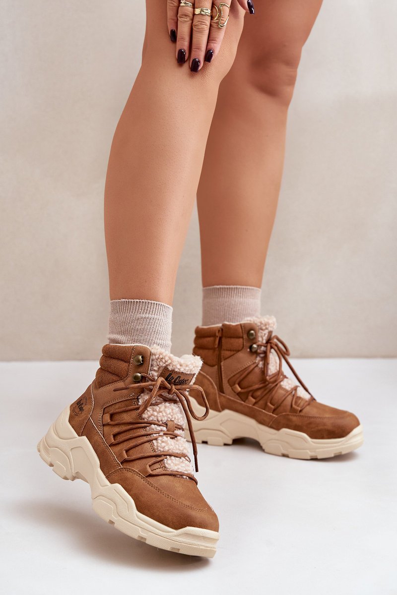 Ocieplane Trapery Damskie Lee Cooper LCJ-24-03-3061L Brązowe-36