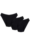 Majtki damskie - Wol-Bar soft cute 3-pak czarny m majtki figi - miniaturka - grafika 1
