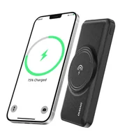 Ładowarki do telefonów - Dudao Dudao power bank 10000mAh 22,5W Power Delivery Quick Charge 2x USB / 1x USB Typ C ładowarka bezprzewodowa Qi 15W do iPhone kompatybilna z MagSafe czarny (K14Pro-black) K14Pro-black - miniaturka - grafika 1