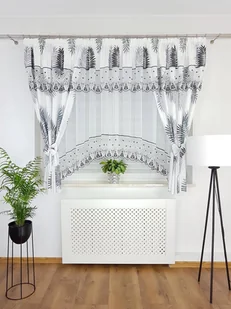 Firana gotowa z lambrekinem oraz zasłonami, nowoczesne firany o salonu - Firany - miniaturka - grafika 1