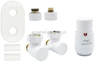 Zawory i kraniki - Varioterm Zawór odcinający kątowy Premium Exclusive All In One z głowicą termo - biały PEX - alu-pex APREGS0206C/FK(PEX) - miniaturka - grafika 1