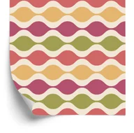 Tapety - Tapeta Fale W Stylu Retro - miniaturka - grafika 1