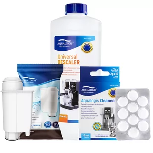 Zestaw do Ekspresów Philips Filtr AL-Inte+, Odkamieniacz Uniwersalny Aqualogis 1L, Tabletki Czyszczące Aqualogis Cleaneo 10szt. - Akcesoria i części do ekspresów do kawy - miniaturka - grafika 1
