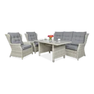 Meble technorattanowe TRIVENTO DINING 3 White Grey