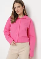 Koszule damskie - Fuksjowa Bawełniana Koszula o Klasycznym Fasonie Pomidea - miniaturka - grafika 1