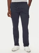 Spodnie męskie - Pepe Jeans Spodnie materiałowe PM211725 Niebieski Slim Fit - miniaturka - grafika 1