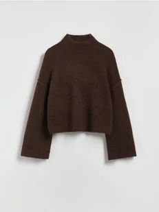 Reserved - Sweter z golfem - ciemnobrązowy - Swetry damskie - miniaturka - grafika 1