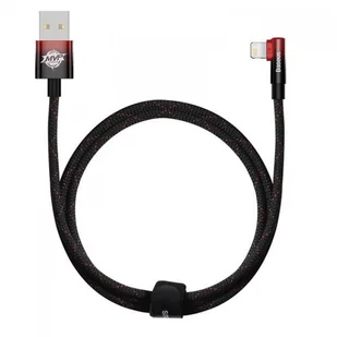 Baseus MVP 2 Elbow kątowy kabel przewód z bocznym wtykiem USB / Lightning 1m 2.4A czerwony (CAVP000020) - Kable komputerowe i do monitorów - miniaturka - grafika 2