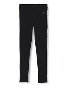 4F Dziewczęce dziewczęce legginsy Jleg004 Tights, głęboka czerń, 140 cm, głęboka czerń, 140 cm - Legginsy - miniaturka - grafika 1