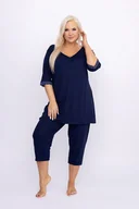 Piżamy damskie - Granatowa Piżama VERMIA - Tono - miniaturka - grafika 1