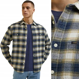Lee WORKER SHIRT 2.0 Ecru LUŹNA KOSZULA W KRATĘ GRUBSZA BAWEŁNA XXL - Koszule męskie - miniaturka - grafika 1